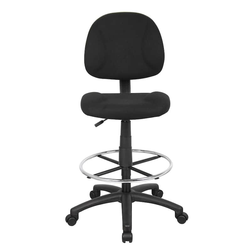 Boss Contoured Comfort Adjustable Rolling Drafting Stool Chair