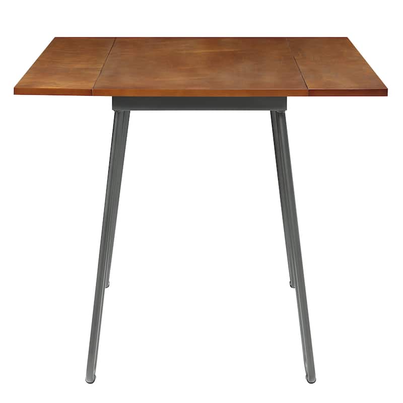 Azalea Park Wood Drop Leaf Dining Table with Hairpin Metal Legs - 36.02 W x 35.63 D x 29.92 H"