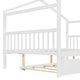 preview thumbnail 27 of 110, Creativity House Bed Twin/ Full Size Frame with Trundle for Boys Girls, Wood Platform Bed with Roof No Box Spring Needed