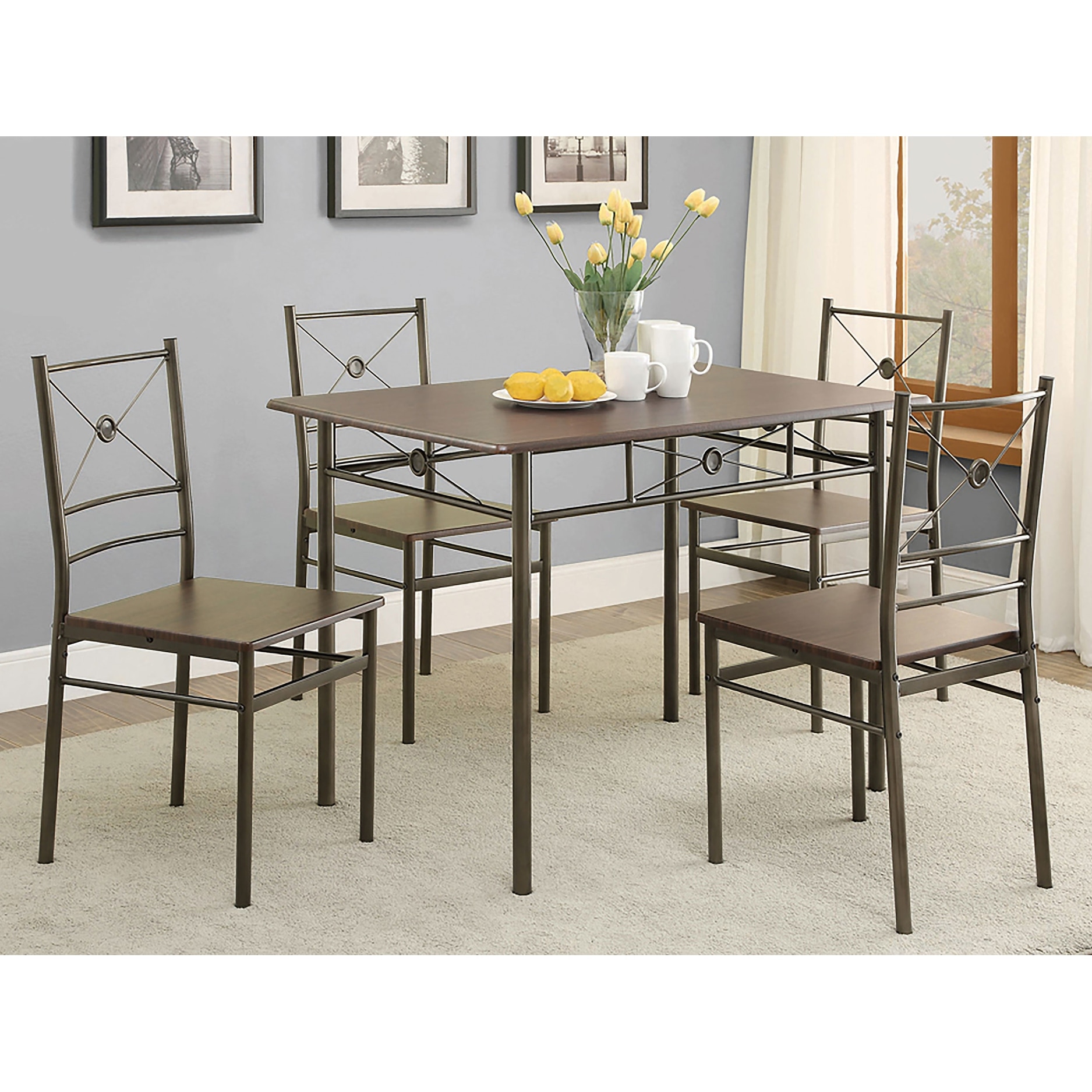 Anna 5-Piece Rectangular Dining Set with Table and Chairs  -image
