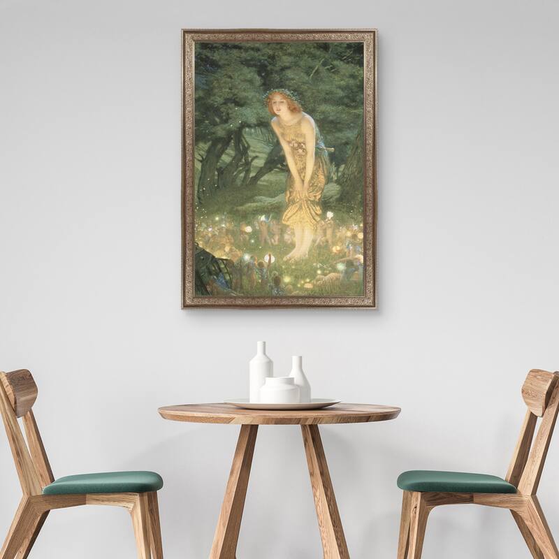 Masterpiece Art Gallery| Misummer Eve by Edward Robert Hughes - Framed Canvas Art Print