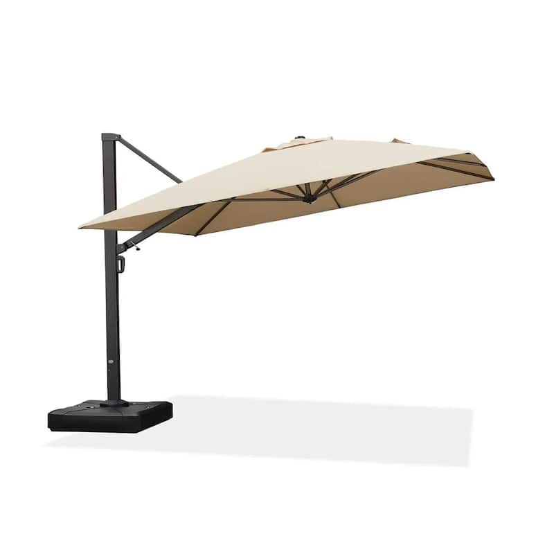 PURPLE LEAF Sturdy Heavy-duty Patio Cantilever Offset Umbrella with 360-degree Rotation