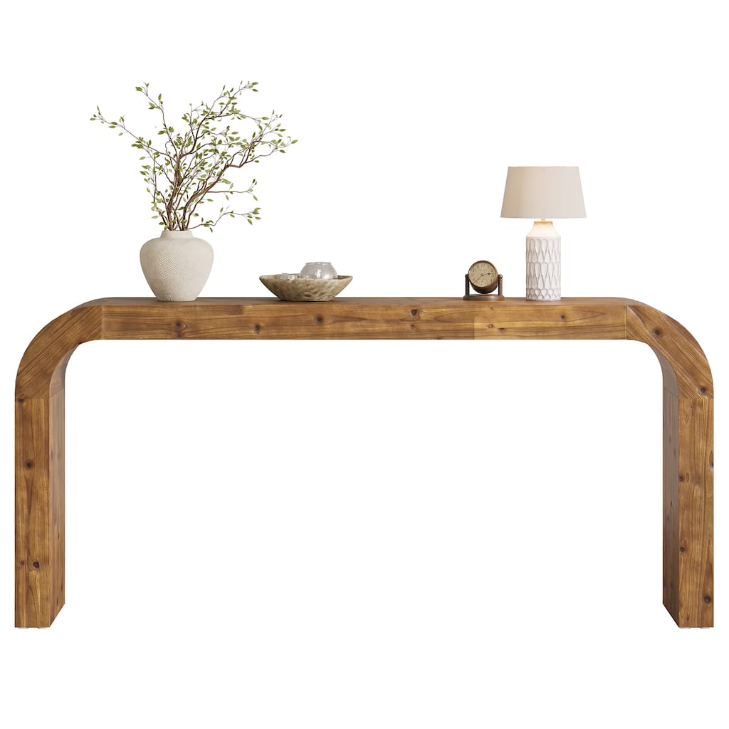 70.87-Inch Console Table, Solid Wood Farmhouse Sofa Table
