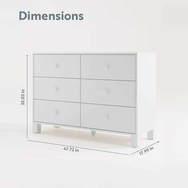 dimension image slide 3 of 4, Storkcraft California 6 Drawer Dresser - GREENGUARD Gold Certified, Interlocking Drawer System