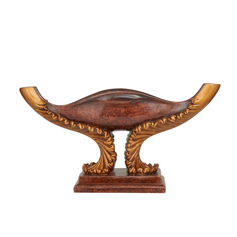 Brown Polystone Traditional Decorative Bowl - 22 x 7 x 12