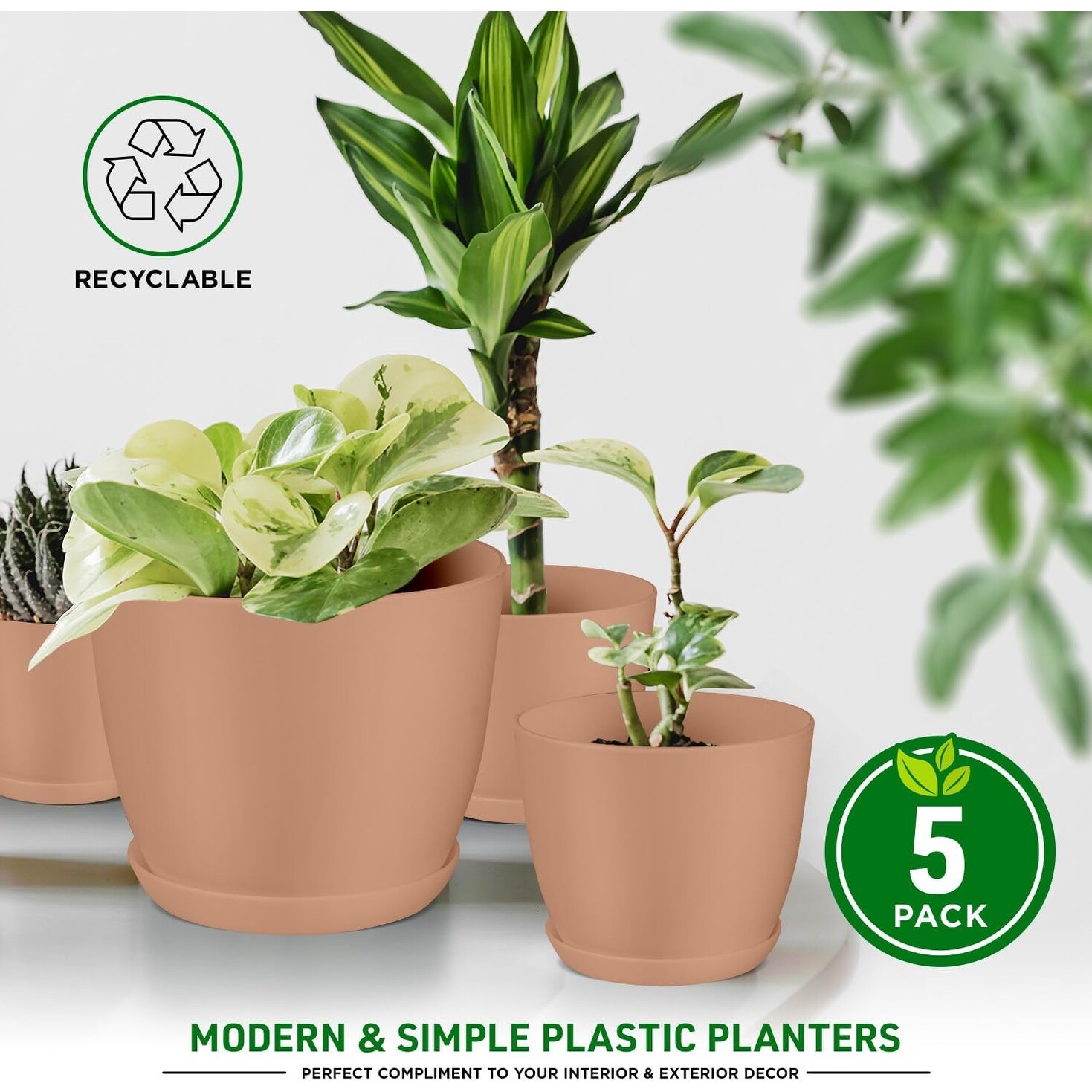 Planter Pots with Drainage Holes - Lightweight, Durable, and Space-Saving  Pots for Indoor and Outdoor - Bed Bath & Beyond - 42722040