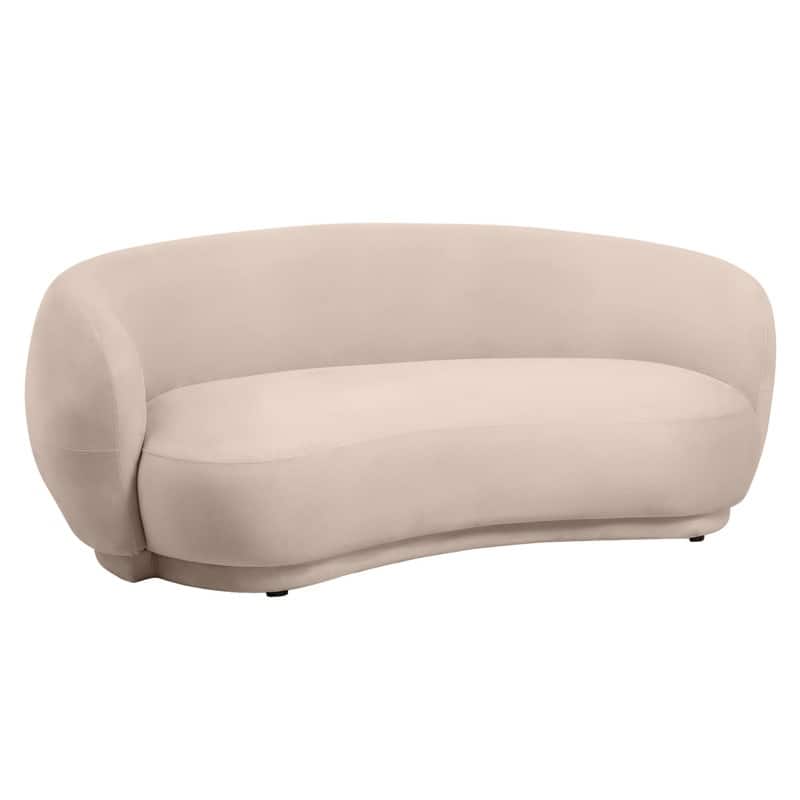Faze 3 Seater Velvet Upholstered Solid Wood Frame Sofa with Plush Foam Cushions, No Assembly for Living Room, Home Office, Bed - Beige