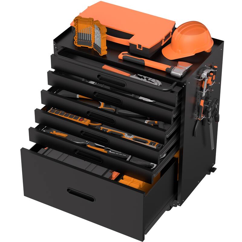 34.3" Rolling Tool Chest with 6 Drawers Mobile Garage Cabinet Organizer, All-Drawer Design for Small Parts & Tools