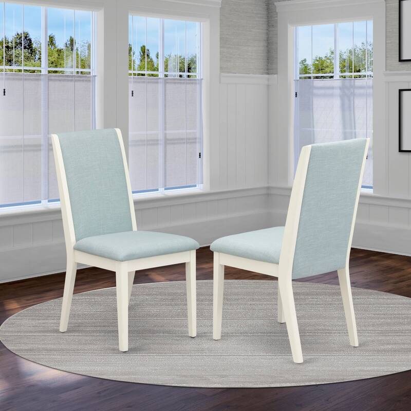 East West Furniture Lancy Parson Chairs - Linen Fabric Padded Dining Chairs, Set of 2, (Finish Options) - LAP0T15