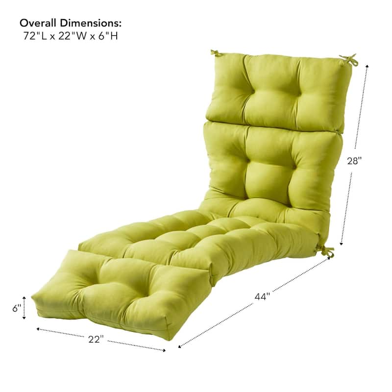72-inch Outdoor Kiwi Green Chaise Lounger Cushion