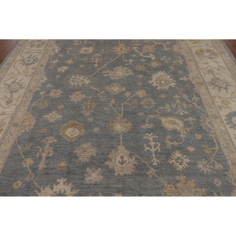 Floral Oushak Turkish Area Rug Handmade Wool Carpet - 8'1"x 9'10"