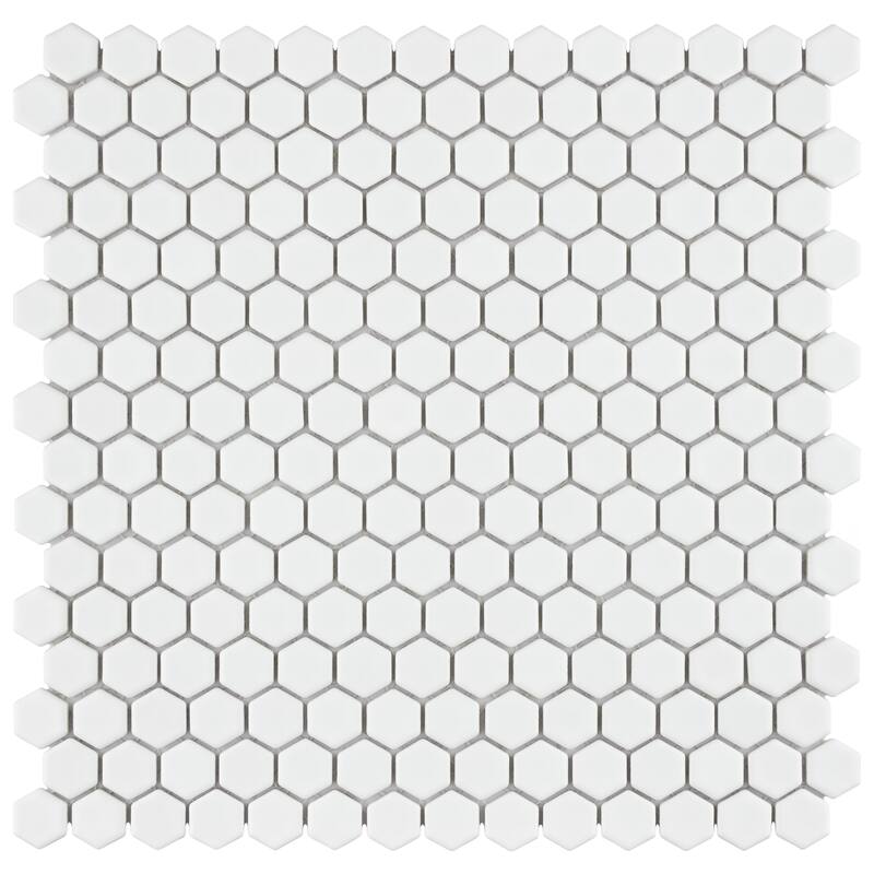 Merola Tile Colmena Hex Matte White 11-1/2" x 11-5/8" Porcelain Floor and Wall Tile