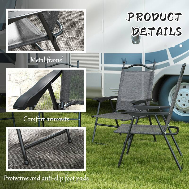 Folding Patio Chairs, Set of 4
