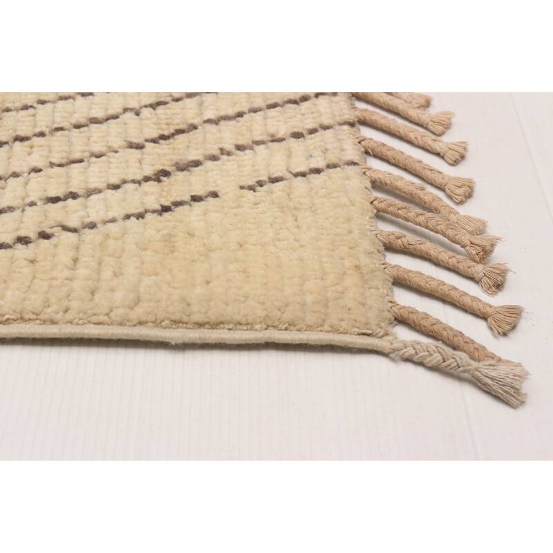 ECARPETGALLERY Hand-knotted Pak Finest Marrakesh Cream Wool Rug - 8'10 x 12'4