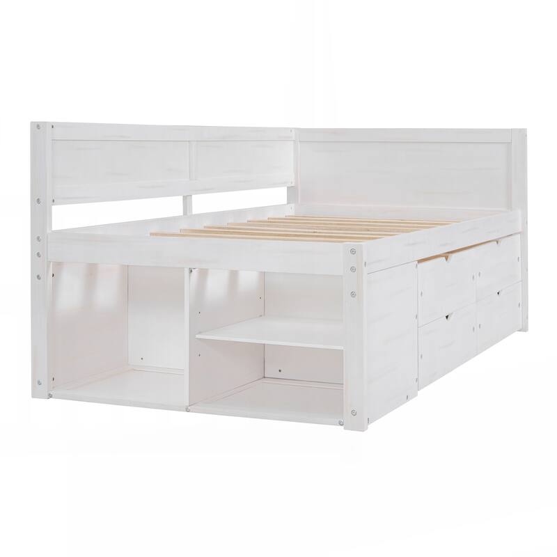 Twin Size Daybed with Drawers and Shelves