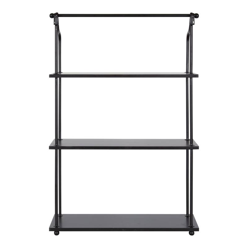 Kate and Laurel Walters Wood and Metal 3-tier Floating Shelf