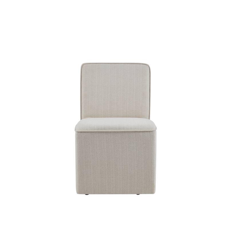 Upholstery Dining Chairs with Casters Set of 2