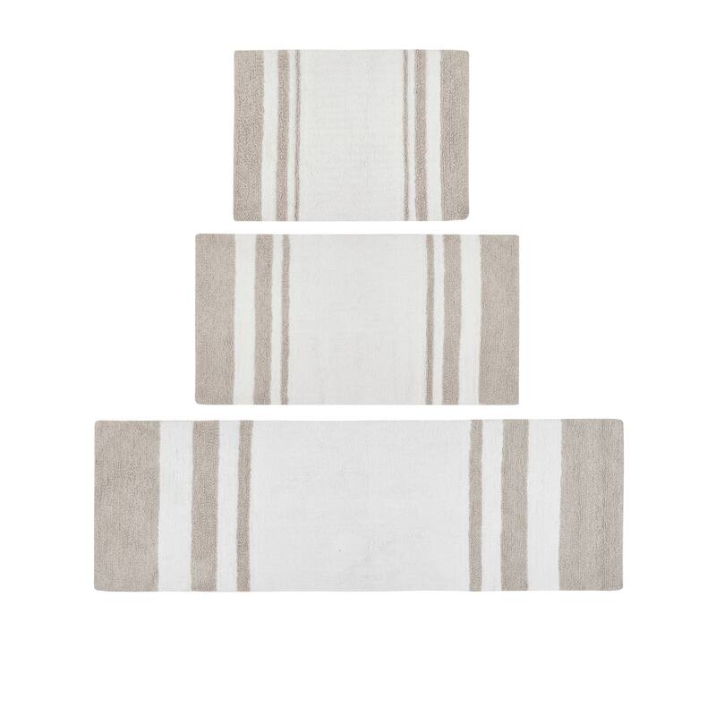 Madison Park Spa Cotton Reversible Bath Rug - 20x30" - Taupe