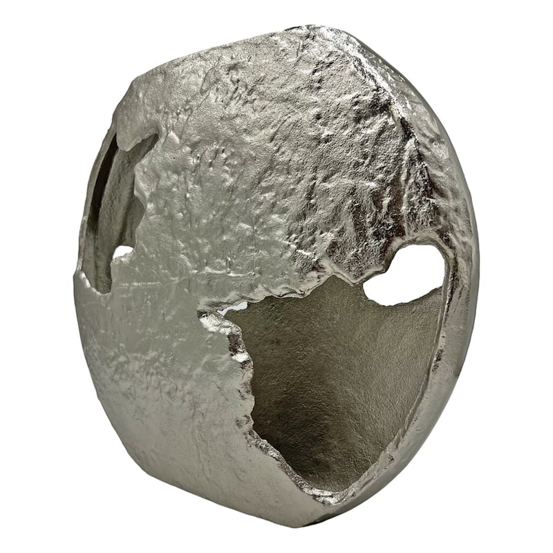 13 Inch Tall Decorative Handmade Aluminum Earth Inspired Flower Vase