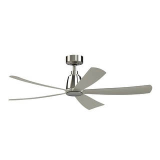 Fanimation Kute5 52 inch Indoor/Outdoor Smart Ceiling Fan with Remote - Brushed Nickel