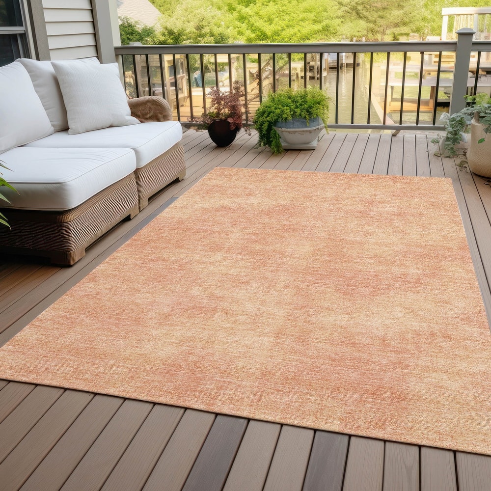 Machine Washable Indoor/ Outdoor Simple Solid Chantille Rug
