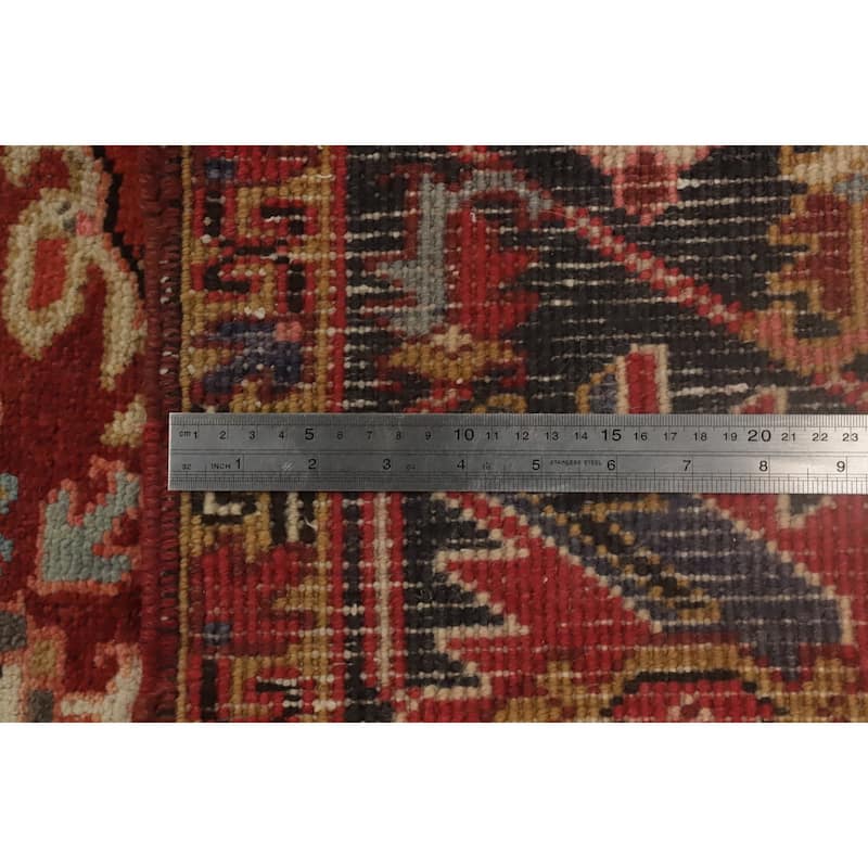 Hand Knotted Oriental 100% Wool Carpet Traditional Medallion Oranges & Rust Heriz Area Rug - 10' 7'' X 7' 9''