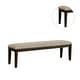 preview thumbnail 5 of 3, Transitional Style Padded Dining Bench in Espresso and Warm Gray