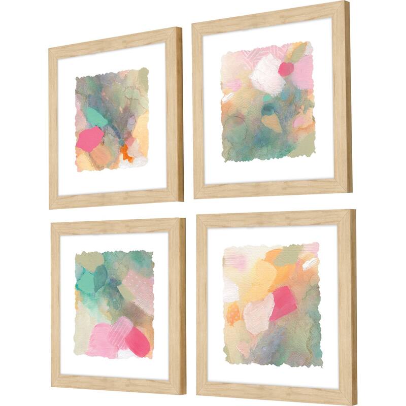 Seagrass Pastels S/4 Framed Art Under Glass