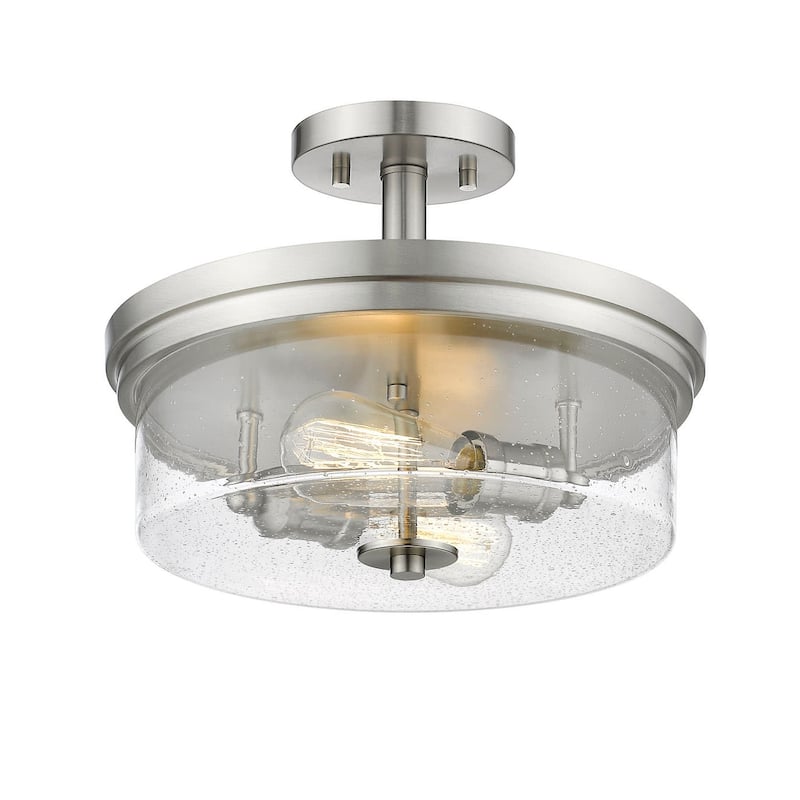 Bellevue Trigvey 2 Light 13" Wide Semi-Flush Drum Ceiling Fixture