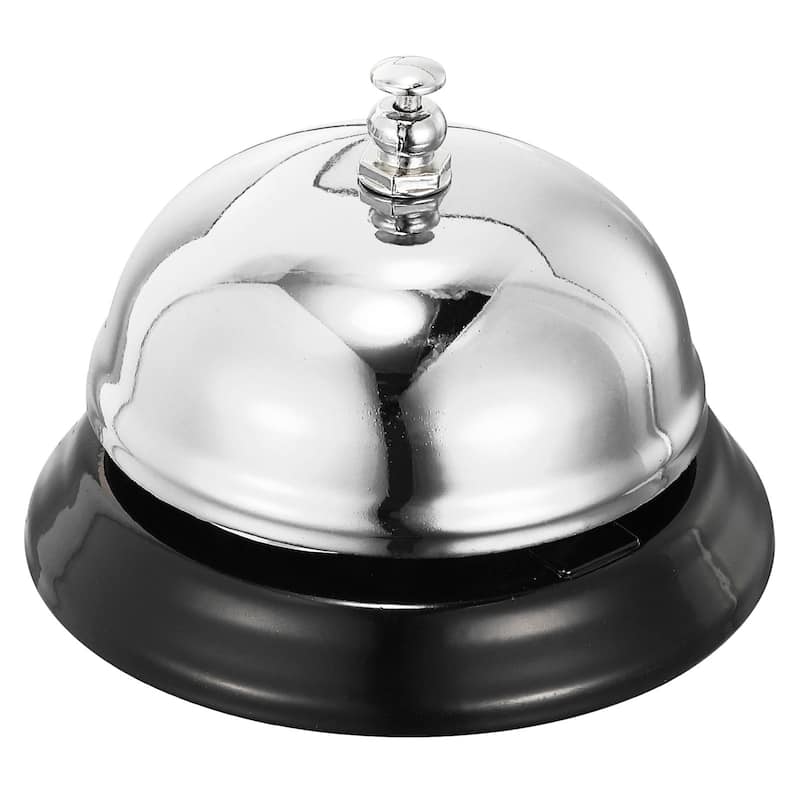 Desk Bell, 85mm(3.35") Dinner Bell for Restaurants, Service, Silver Tone - Silver Tone