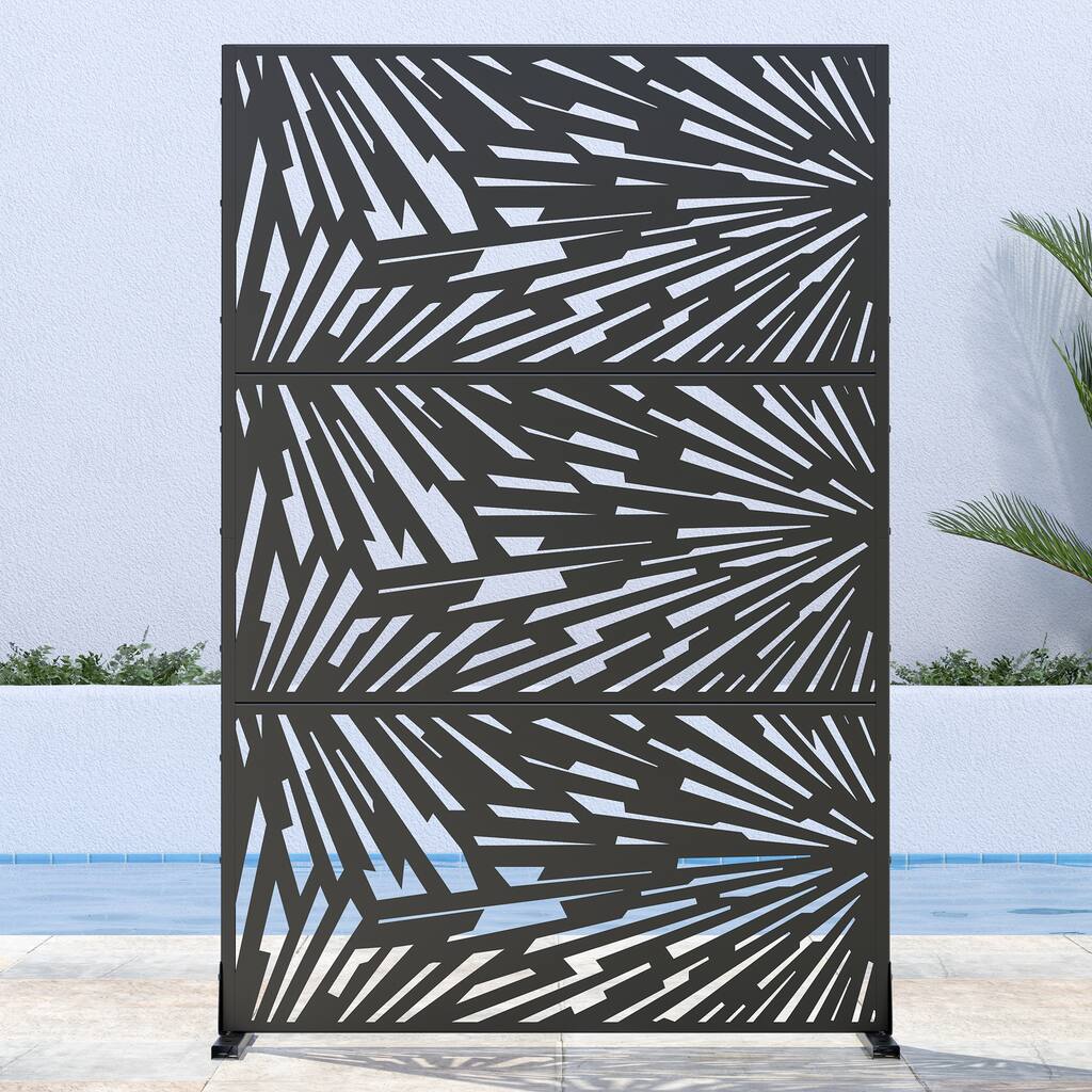 Outdoor Privacy Screen Metal Privacy Screen Panel Free Standing - 72*47