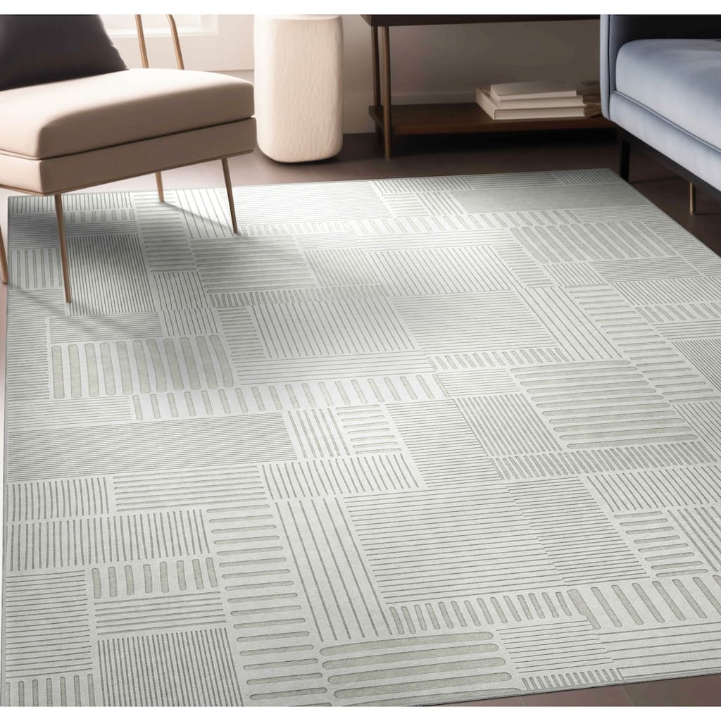 Well Woven Apollo Elemental Granite Geometric Low Pile Area Rug