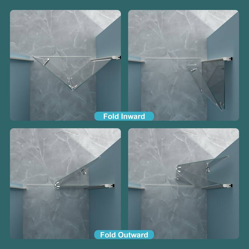 Bi-Fold Frameless Shower Door with Tempered Glass