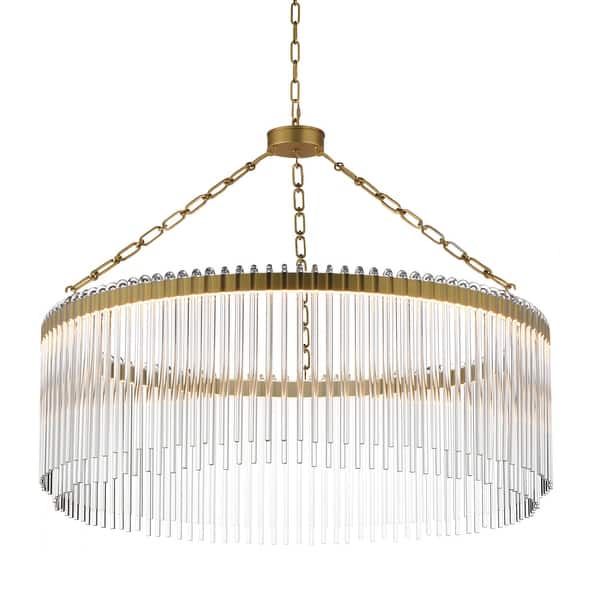 slide 2 of 10, Maxim 38423CL Jolie 34" Wide LED Ring Chandelier Natural Aged Brass