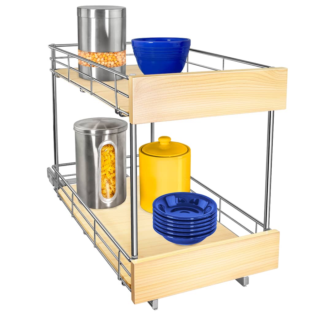 LYNK PROFESSIONAL® SELECT™ Pull Out Cabinet Organizer - 11" x 21" - Slide Out Drawers for Kitchen Cabinets - 2 Tier