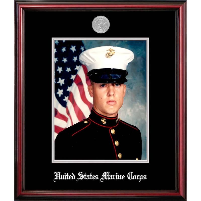 Patriot Frames Marine 8x10 Portrait Petite Frame with Silver Medallion
