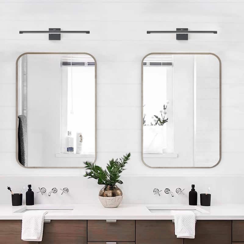 Matte Black Linear LED Rotatable Wall Mount Bathroom Vanity Light