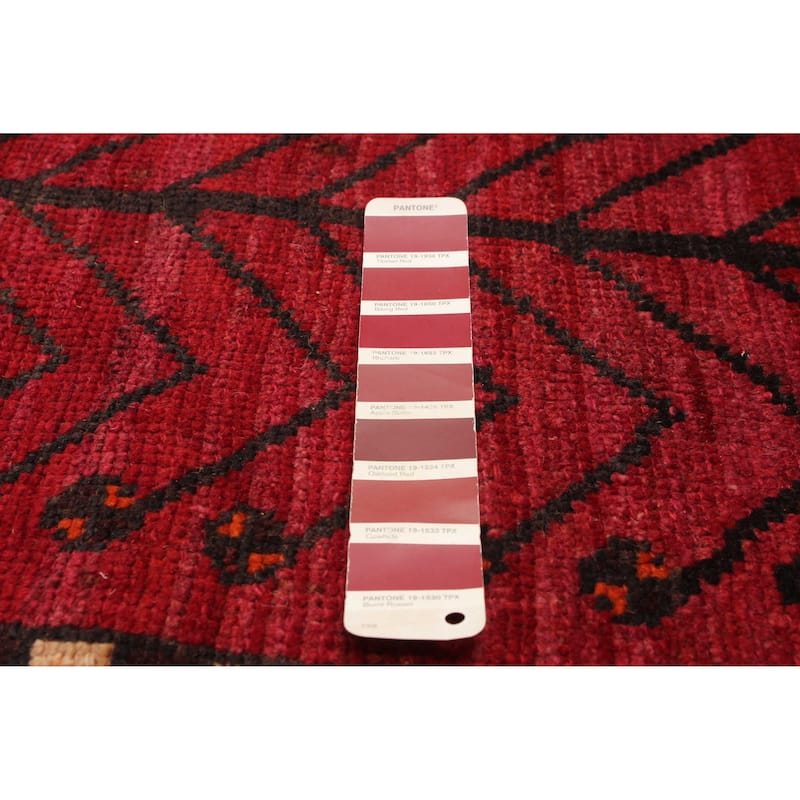ECARPETGALLERY Hand-knotted Melis Vintage Burgundy Wool Rug - 3'7 x 10'1