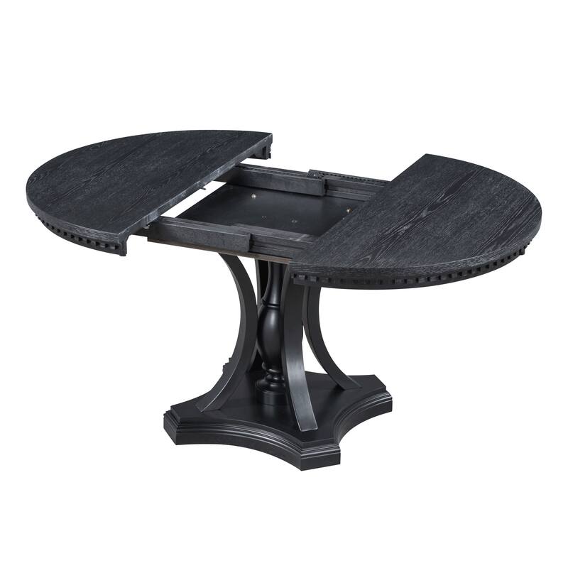 Roomfitters Extendable Oval Dining Table Set, 4 Upholstered Arm Chairs, 5-Piece Kitchen Furniture