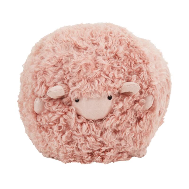 Wooly Wonder Baby Lamb Poly Filled Throw Pillow - 13"x13" - Rose
