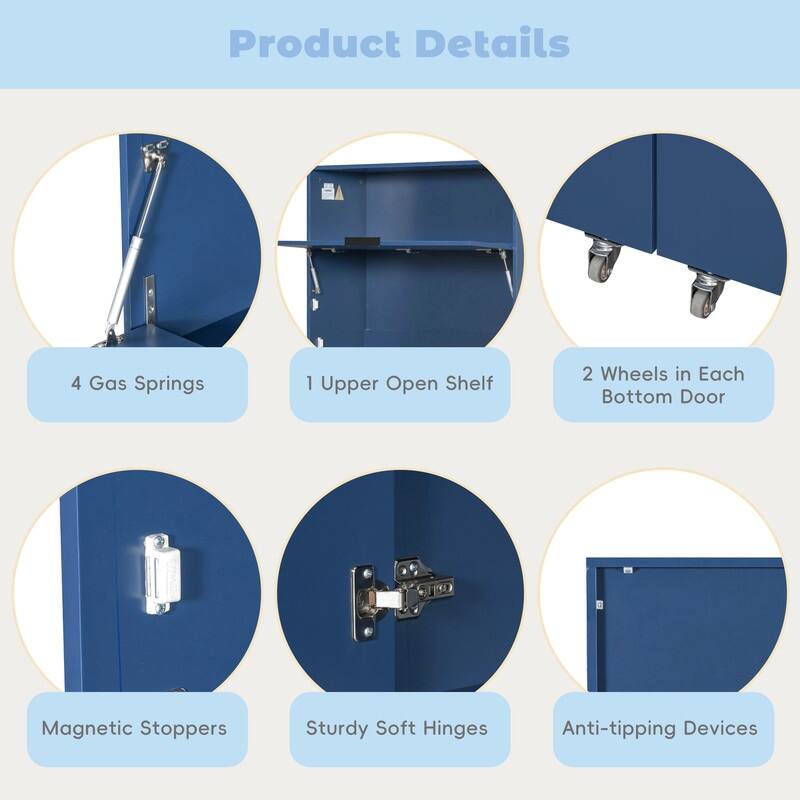 69"Tall Kitchen Pantry with Hutch, Multifunctional Storage Cabinet with Adjustable Shelf and Power Outlet