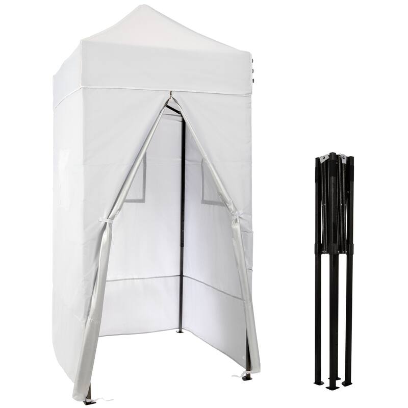 Wakeman Outdoors Pop Up Privacy Tent for Camp Toilet or Pool Cabana, White - White