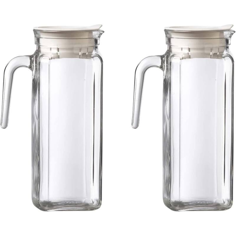Amici Home Italian Igloo Quadra Glass Pitcher Set of 2