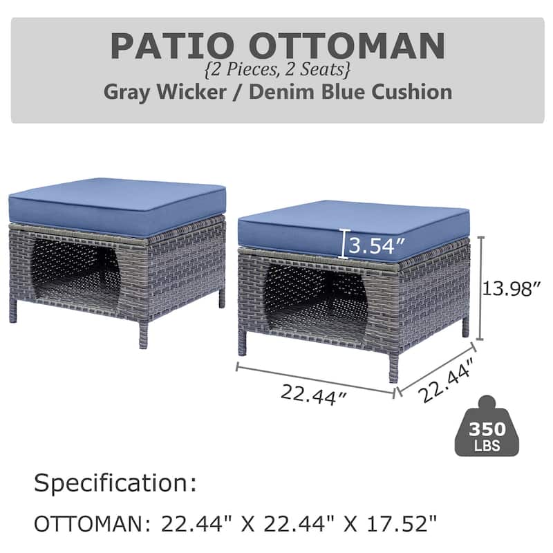 Outdoor Patio Furniture Set-Wicker Patio Conversation Swivel Chair Set