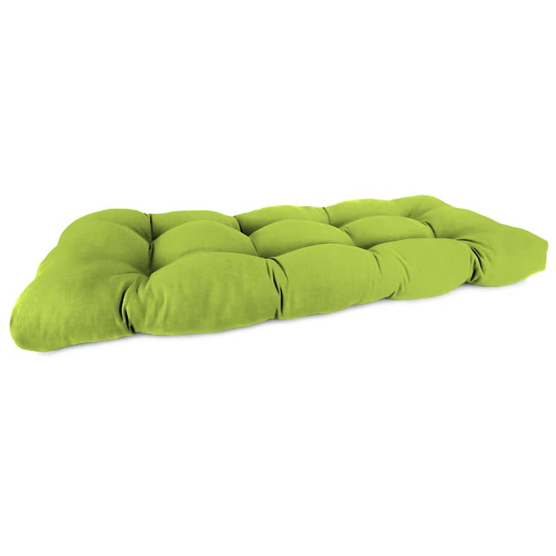 Sunbrella 44" x 18" Contoured Outdoor Wicker Bench Cushion - 18'' L x 44'' W x 4'' H - Canvas Macaw