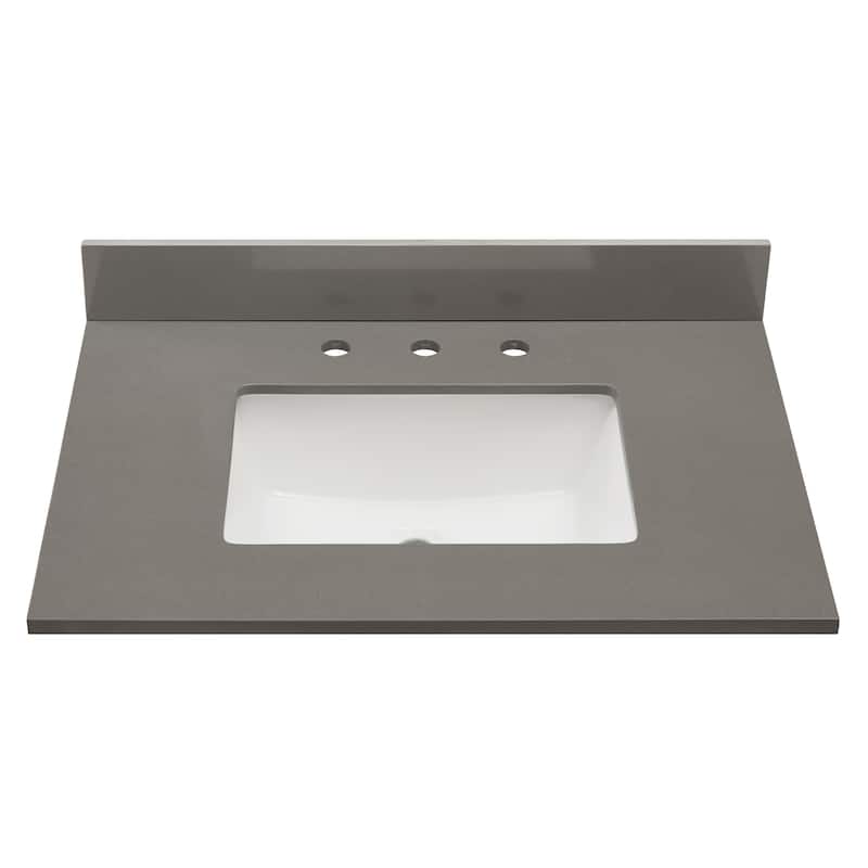 Altair Madrid Bathroom Vanity Countertop in Concrete Grey with White Sink without Vanity