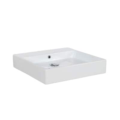 WS Bath Collections Simple 19-11/16" Square Ceramic Vessel or Wall