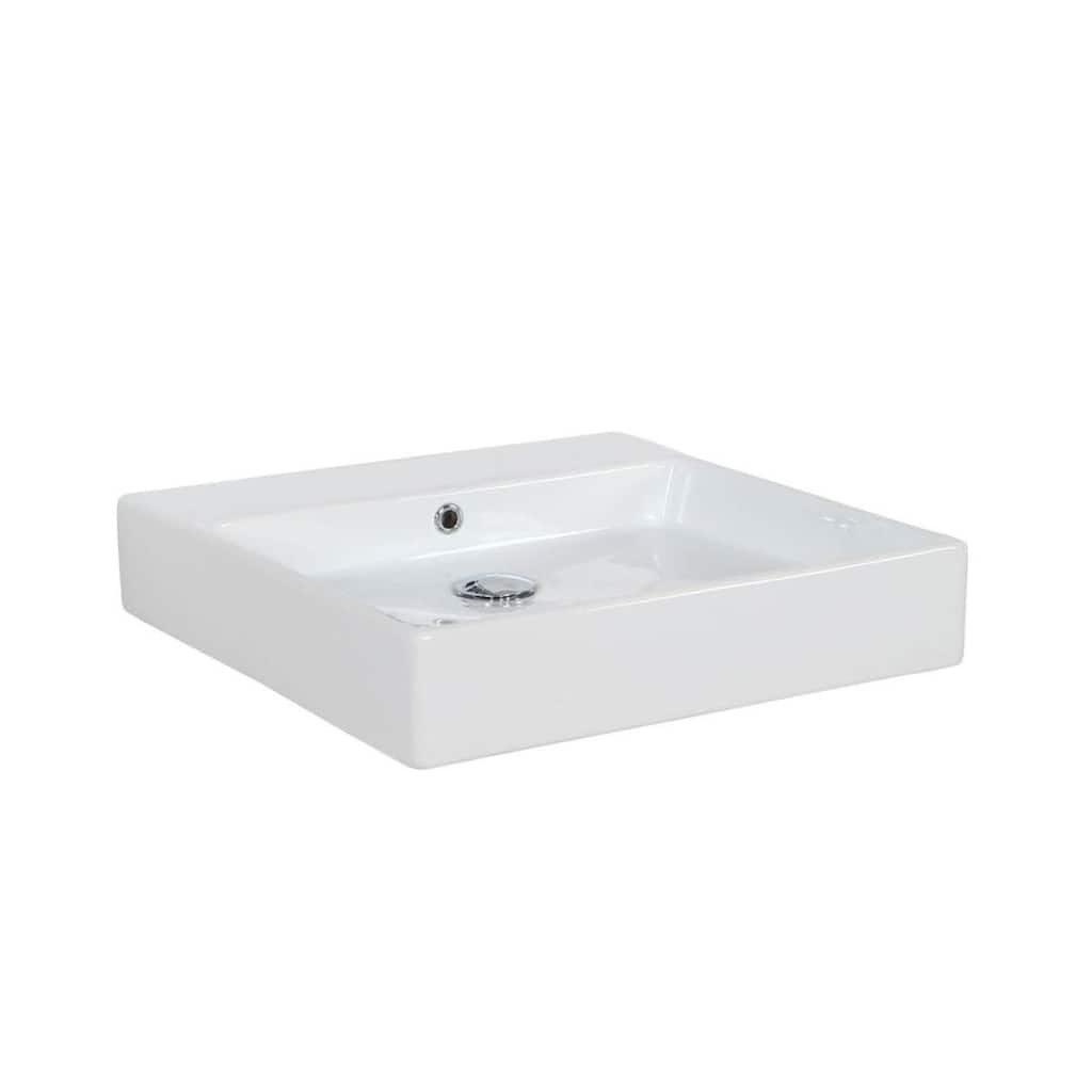 WS Bath Collections Simple 19-11/16" Square Ceramic Vessel or Wall