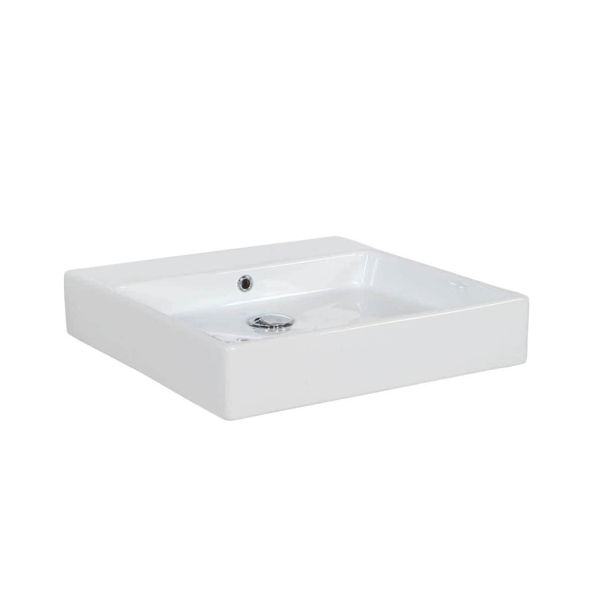 WS Bath Collections Simple 19-11/16" Square Ceramic Vessel or Wall