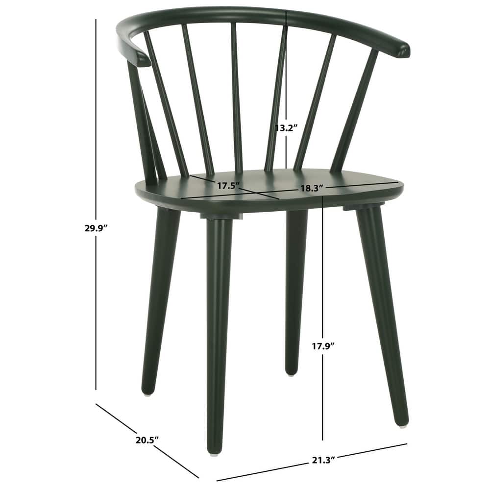 SAFAVIEH Home Blanchard 18-inch Curved Spindle Side Chair [SET of 2] - 21"W x 21"D x 30"H